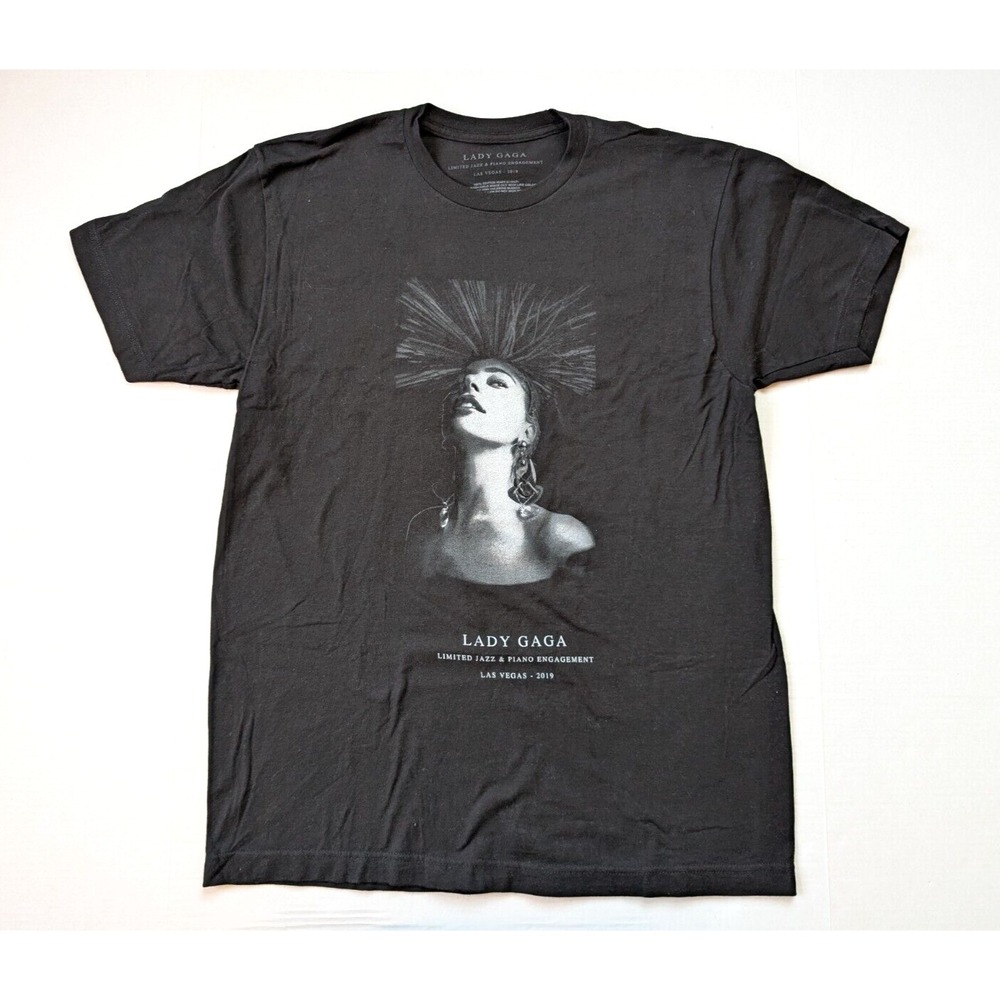Lady Gaga Shirt Mens Large Limited Jazz‎ & Piano Engagement Las Vegas 2019 Black
